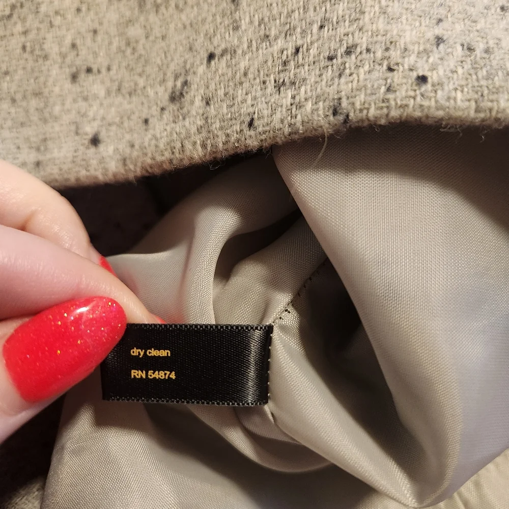 Y2k Cream Natural Tweed Wool Blend Mini skirt 6 EUC